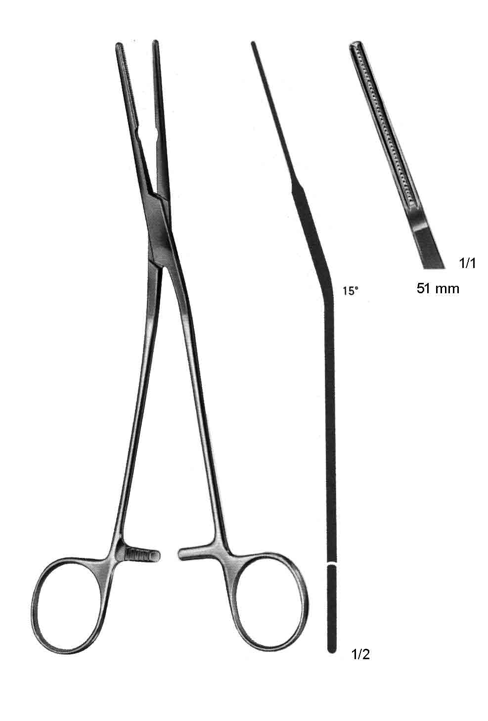 DE-BAKEY DAMAR KLEMP AT.51MM 21 CM